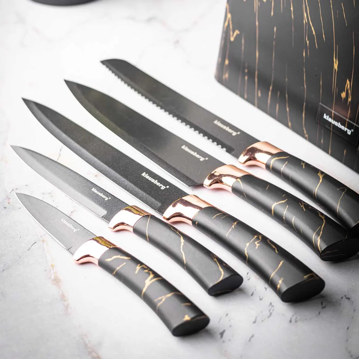 ZESTAW 5 NOŻY KUCHENNYCH W BLOKU KLAUSBERG KB-7768