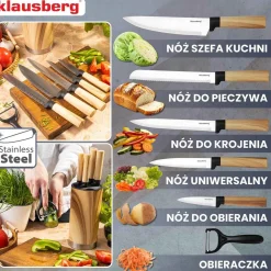 ZESTAW NOŻY KUCHENNYCH W BLOKU KLAUSBERG KB-9036