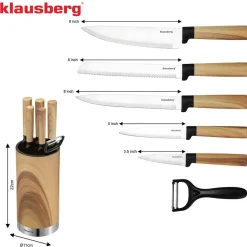 ZESTAW NOŻY KUCHENNYCH W BLOKU KLAUSBERG KB-9036