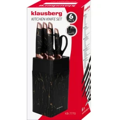 ZESTAW NOŻY KUCHENNYCH W STOJAKU Z OSTRZAŁKĄ KLAUSBERG KB-7770