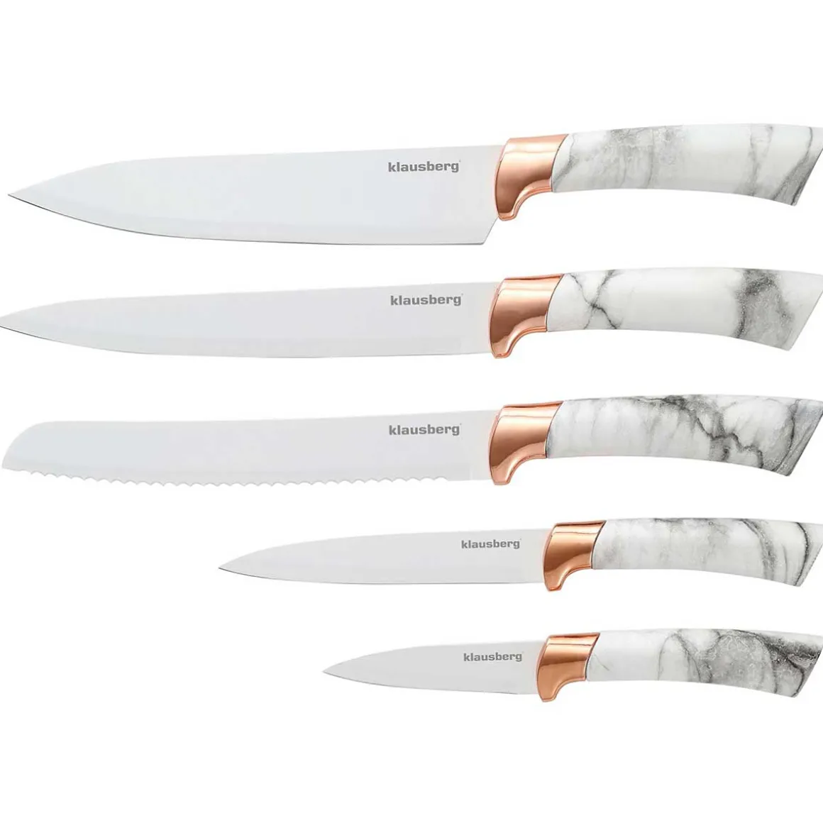 ZESTAW 5 NOŻY KUCHENNYCH W STOJAKU KLAUSBERG KB-7800
