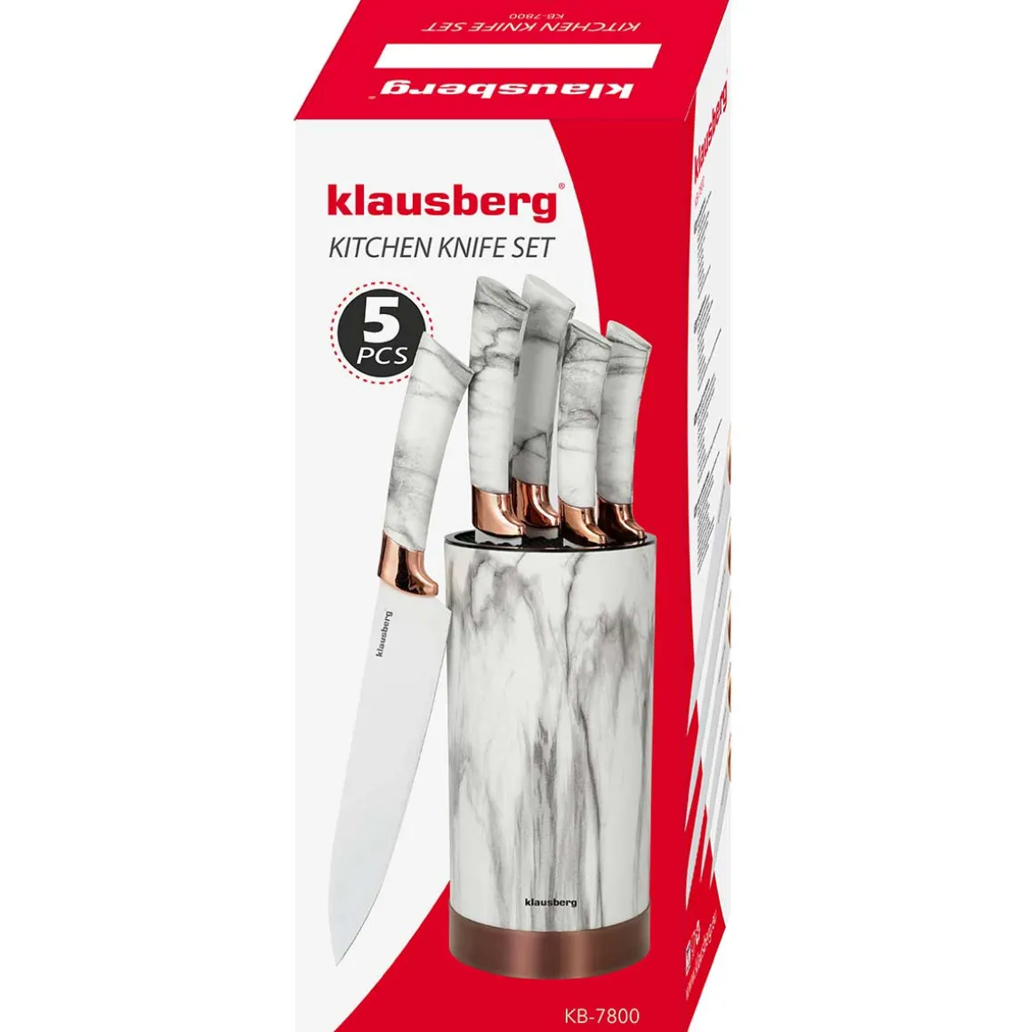 ZESTAW 5 NOŻY KUCHENNYCH W STOJAKU KLAUSBERG KB-7800