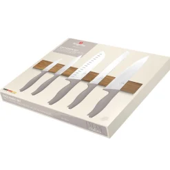 ZESTAW 5 NOŻY KUCHENNYCH Z LISTWĄ BERLINGER HAUS BH-2946 TAUPE