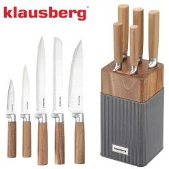ZESTAW NOŻY W BLOKU AKACJOWYM KLAUSBERG KB-7983