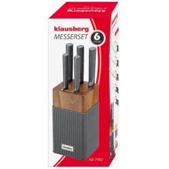 ZESTAW NOŻY W BLOKU AKACJOWYM KLAUSBERG KB-7982