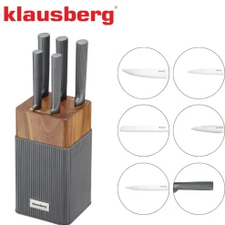 ZESTAW NOŻY W BLOKU AKACJOWYM KLAUSBERG KB-7982