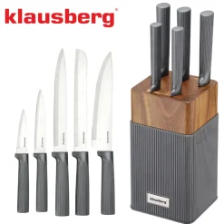 ZESTAW NOŻY W BLOKU AKACJOWYM KLAUSBERG KB-7982