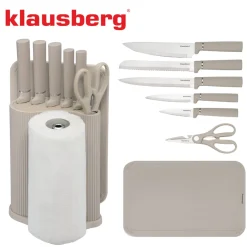 ZESTAW NOŻY W STOJAKU Z DESKĄ I CHWYTEM NA RĘCZNIK KLAUSBERG KB-7978
