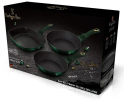 ZESTAW 3 PATELNI GRANITOWYCH BERLINGER HAUS BH-6167 EMERALD