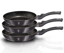 ZESTAW 3 PATELNI GRANITOWYCH BERLINGER HAUS BH-6903 CARBON PRO