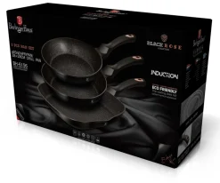 ZESTAW 3 PATELNI GRANITOWYCH BERLINGERHAUS BLACK ROSE BH-6156