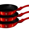 ZESTAW 3 PATELNI GRANITOWYCH BERLINGERHAUS RED METALLIC LINE BH-1288