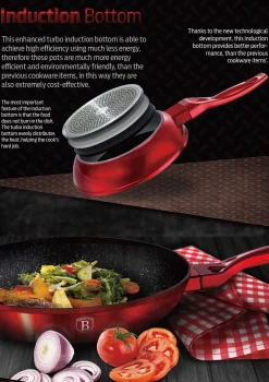 ZESTAW 3 PATELNI GRANITOWYCH BERLINGERHAUS RED METALLIC LINE BH-1288