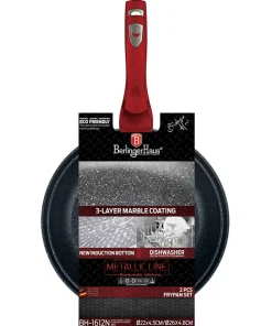 ZESTAW 2 PATELNI GRANITOWYCH BERLINGERHAUS BURGUNDY METALLIC BH-1612
