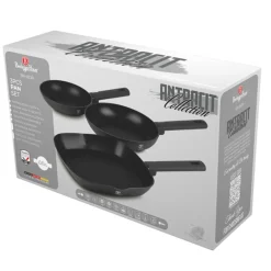 ZESTAW 3 PATELNI TYTANOWYCH BERLINGER HAUS BH-8139 ANTRACIT