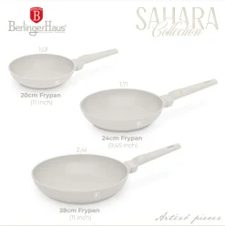 ZESTAW 3 PATELNI TYTANOWYCH BERLINGER HAUS BH-8078 SAHARA