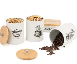 ZESTAW 3 POJEMNIKÓW KUCHENNYCH I MASELNICZKA E-6058
