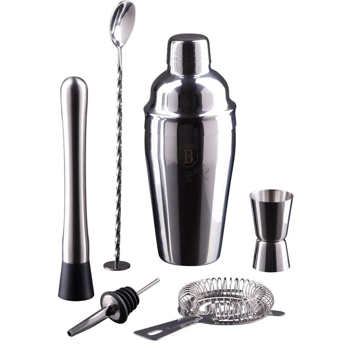 ZESTAW PRZYBORÓW BARMAŃSKICH BERLINGER HAUS BH-8546 BLACK SILVER