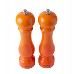 ZESTAW RĘCZNYCH MŁYNKÓW DO PIEPRZU I SOLI 22cm HAGE ORANGE