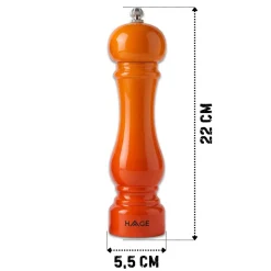 ZESTAW RĘCZNYCH MŁYNKÓW DO PIEPRZU I SOLI 22cm HAGE ORANGE