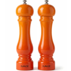 ZESTAW RĘCZNYCH MŁYNKÓW DO PIEPRZU I SOLI 22cm HAGE ORANGE