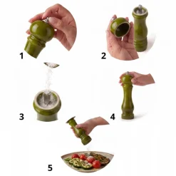 ZESTAW RĘCZNYCH MŁYNKÓW DO PIEPRZU I SOLI 22cm HAGE OLIVE