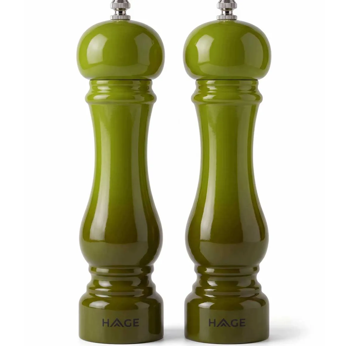 ZESTAW RĘCZNYCH MŁYNKÓW DO PIEPRZU I SOLI 22cm HAGE OLIVE