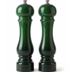 ZESTAW RĘCZNYCH MŁYNKÓW DO PIEPRZU I SOLI 22cm HAGE GREEN