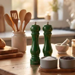 ZESTAW RĘCZNYCH MŁYNKÓW DO PIEPRZU I SOLI 22cm HAGE GREEN