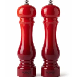 ZESTAW RĘCZNYCH MŁYNKÓW DO PIEPRZU I SOLI 22cm HAGE RED