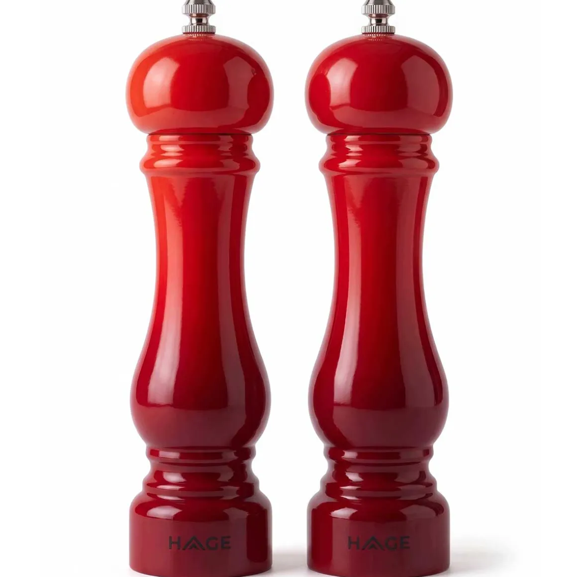 ZESTAW RĘCZNYCH MŁYNKÓW DO PIEPRZU I SOLI 22cm HAGE RED