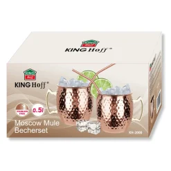 ZESTAW STALOWYCH KUBKÓW 500ml DO DRINKÓW MOSCOW MULE KINGHOFF KH-2000