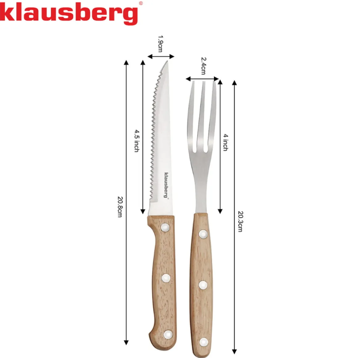 ZESTAW SZTUĆCÓW SZTUĆCE DO STEKÓW 8 szt. KLAUSBERG KB-7976