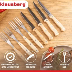 ZESTAW SZTUĆCÓW SZTUĆCE DO STEKÓW 8 szt. KLAUSBERG KB-7976