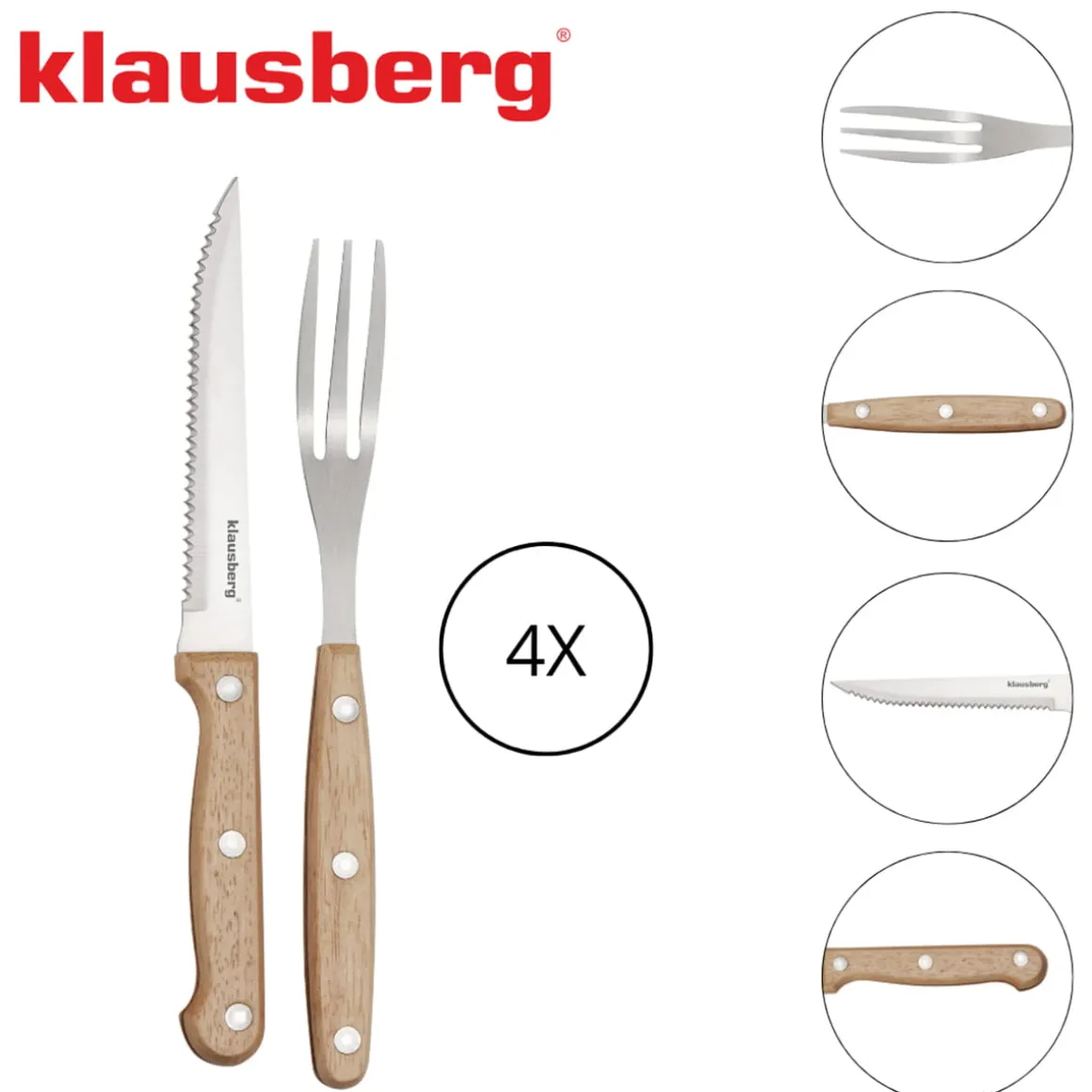 ZESTAW SZTUĆCÓW SZTUĆCE DO STEKÓW 8 szt. KLAUSBERG KB-7976