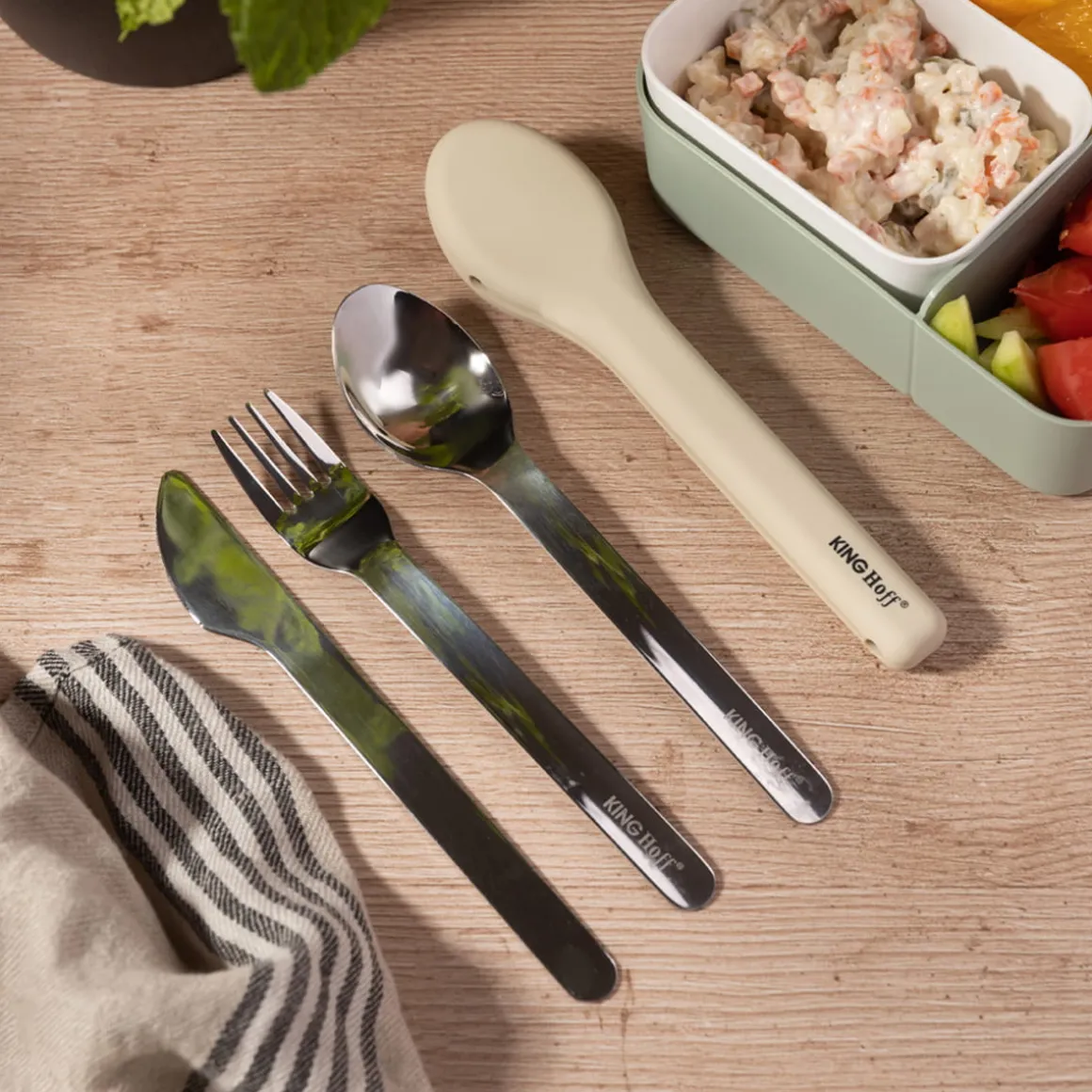 ZESTAW SZTUĆCÓW W ETUI DO LUNCH BOXÓW DIET BOX KINGHOFF KH-1954